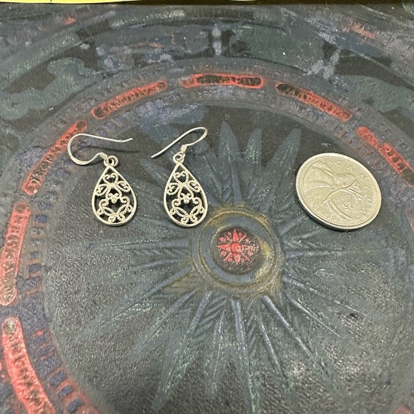 925 stamped silver earrings filigree - Picture 7 of 7